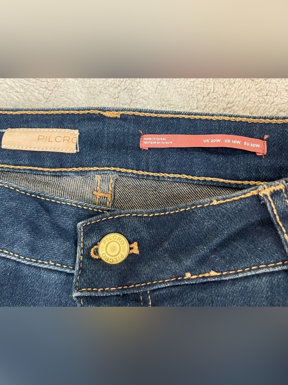 Anthropologie Pilcro Women’s Size 16W High Rise Wide Leg Jeans Dark Blue - Picture 9 of 16